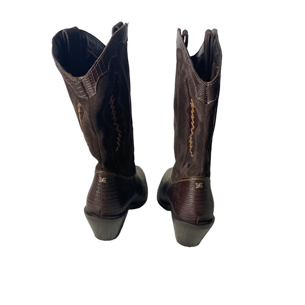 Sam Edelman Western Kitty Heel Dark Brown Boots - Picture 7 of 8